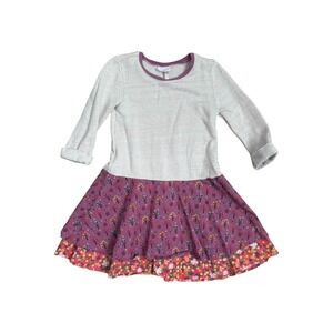 Matilda Jane 435 Celia Dress Beige Glitter Knit Apple Trees Fall‎ Girls Size 8